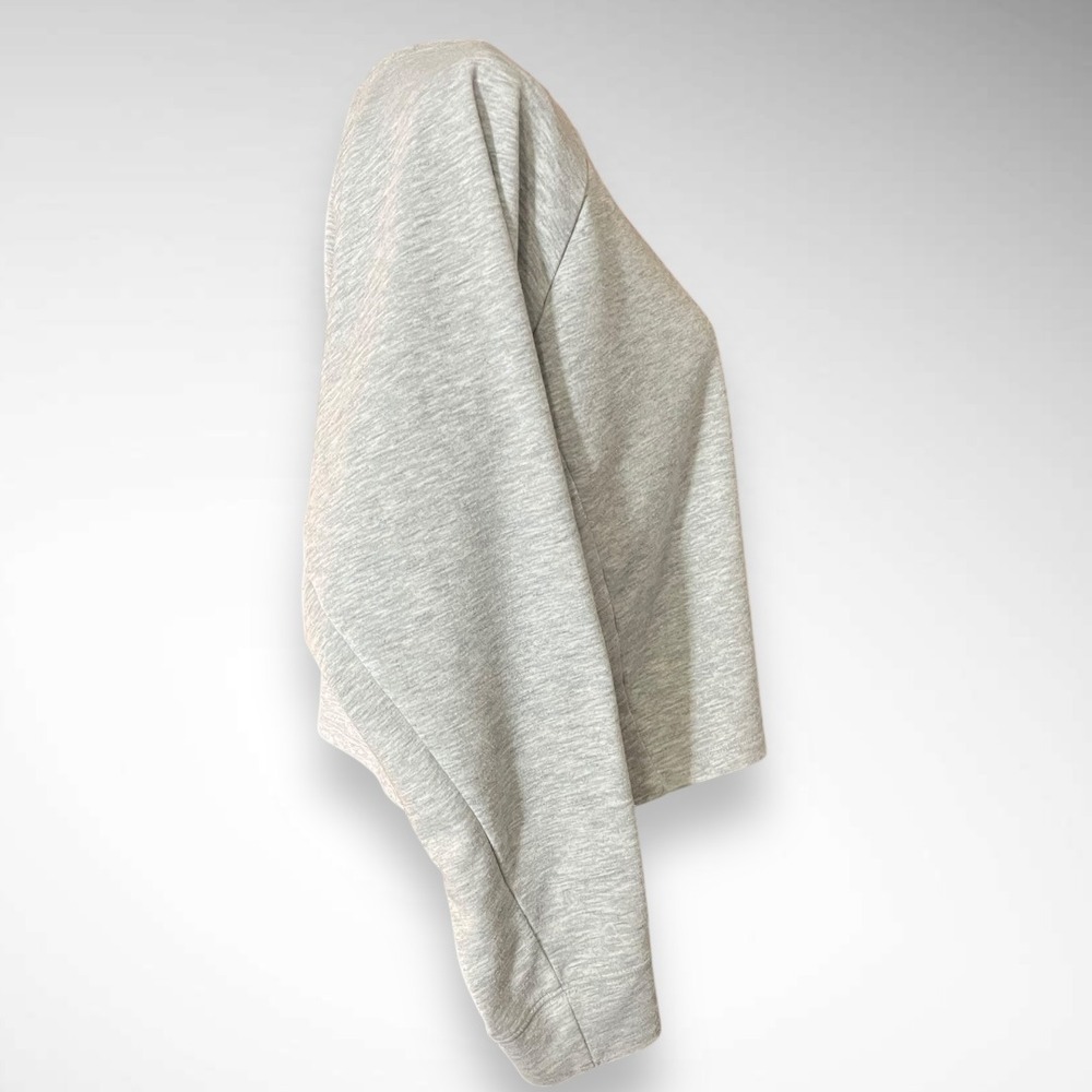 EXPRESS Light Heather Gray Crewneck Long Sleeve Cropped Shirt Medium‎ | EUC - Picture 4 of 6